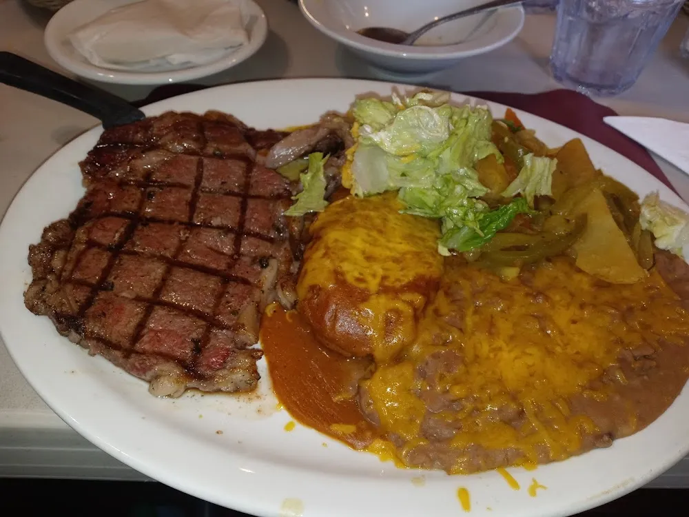 Steak Y Papas and Tamale
